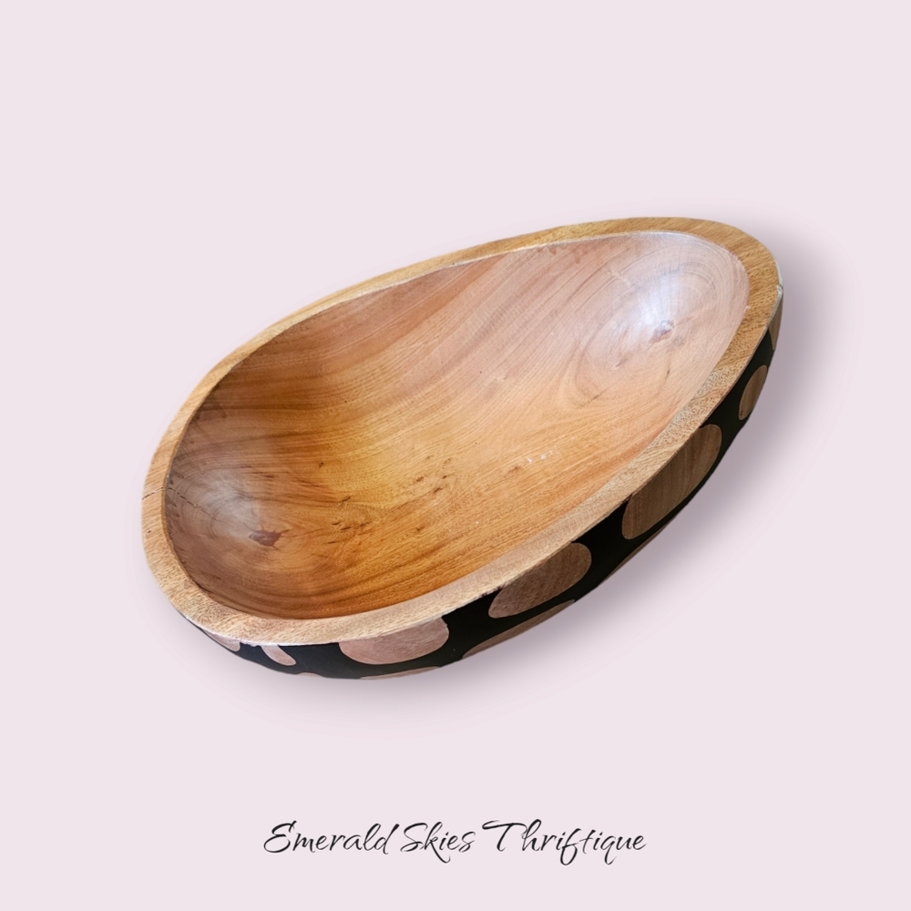 JURASSIC WORLD X ACCOMPANY Mega Feast Serving‎ Bowl Wood Dinosaur Egg free ship